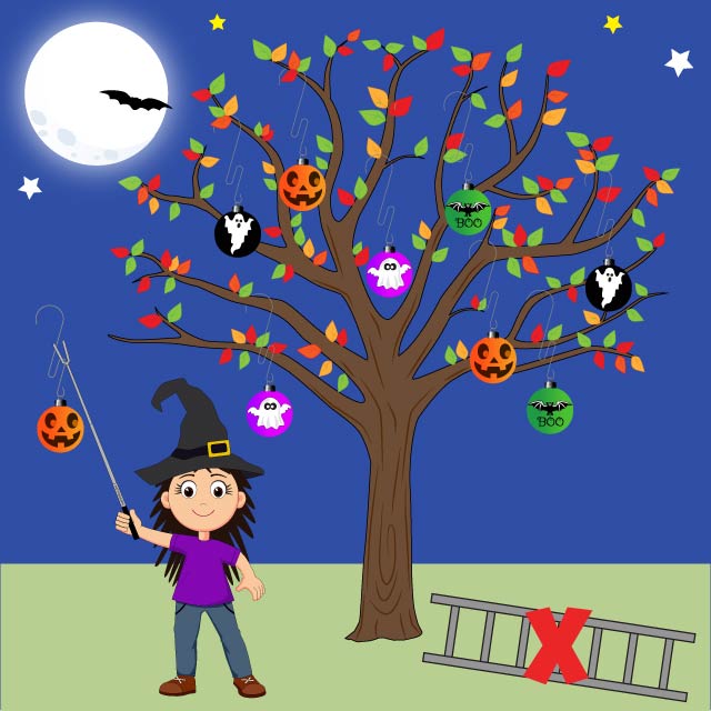 Hang Halloween Ornaments Without A Ladder